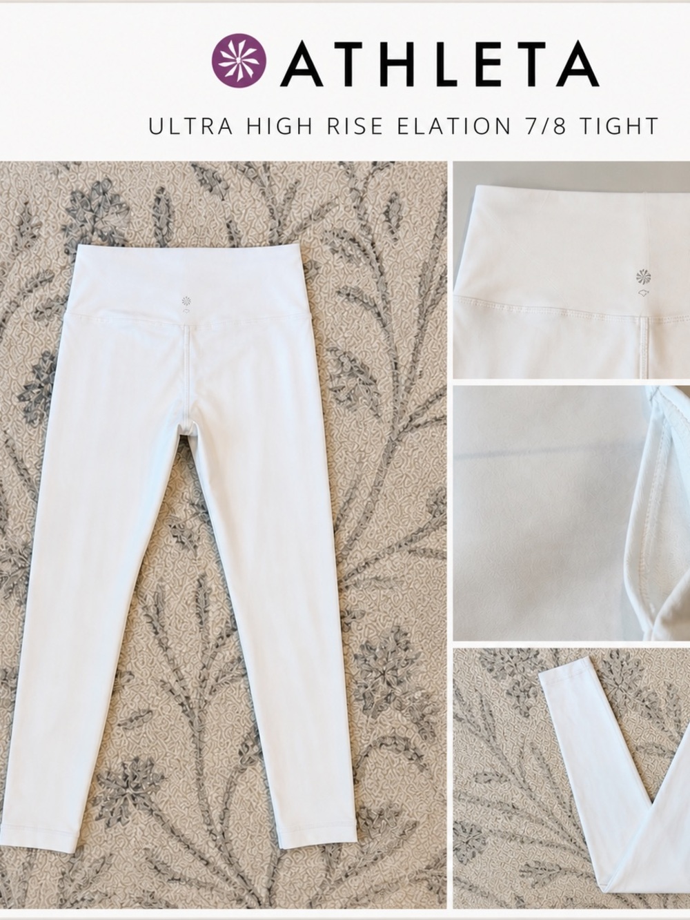 ATHLETA Ultra High Rise Elation 7/8 Tight – White – XXS